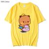 Cute Couple Bubu and Dudu Is Playing At The Park Graphic T-Shirts Men's T Shirt Panda Bear Tees Cotton Summer Soft Clothes