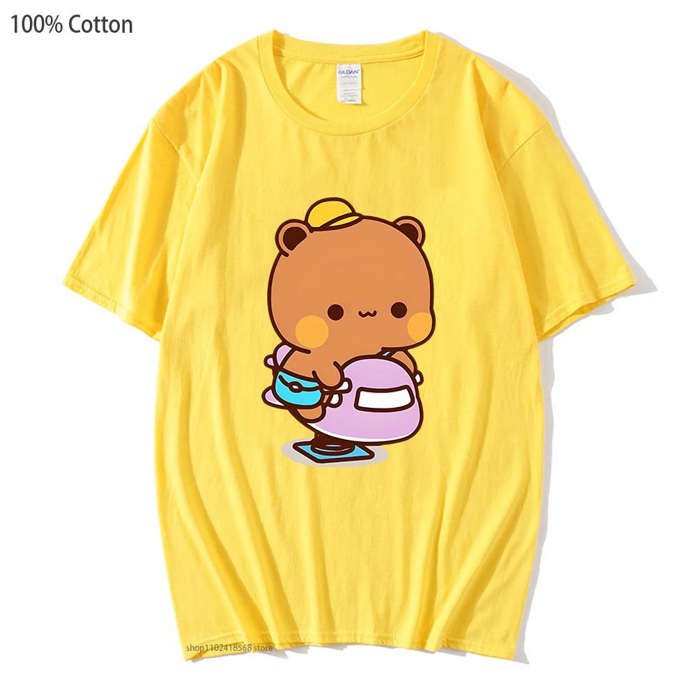 

Cute Couple Bubu and Dudu Is Playing At The Park Graphic T-Shirts Men s T Shirt Panda Bear Tees Cotton Summer Soft Clothes 3XL
