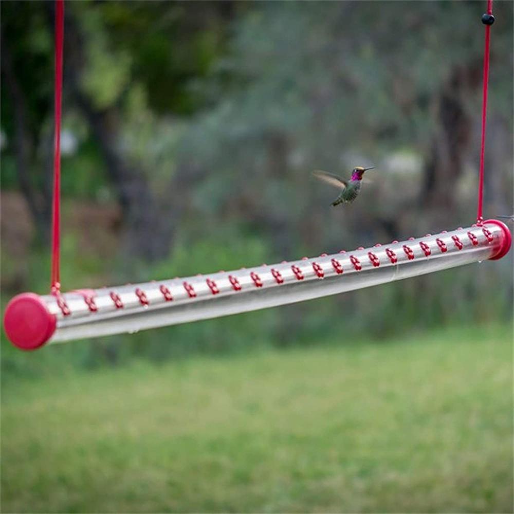 Best Hummingbird Feeder 40cm Bird Feeder with Bright Red Transparent Poly-Carbonate Tube, Easy To Clean, Spring Summer Decor, Hummingbird Feeders