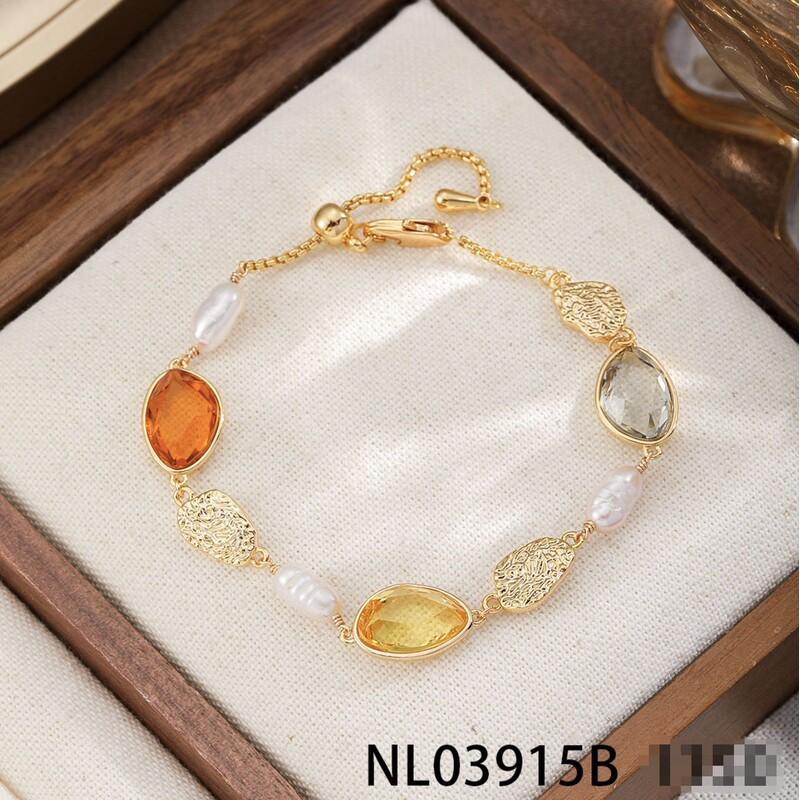 Elegant Freshwater Pearl Bracelet With 18K Gold Plated Copper Chain Baroque Geometric Design Women Handmade Jewelry