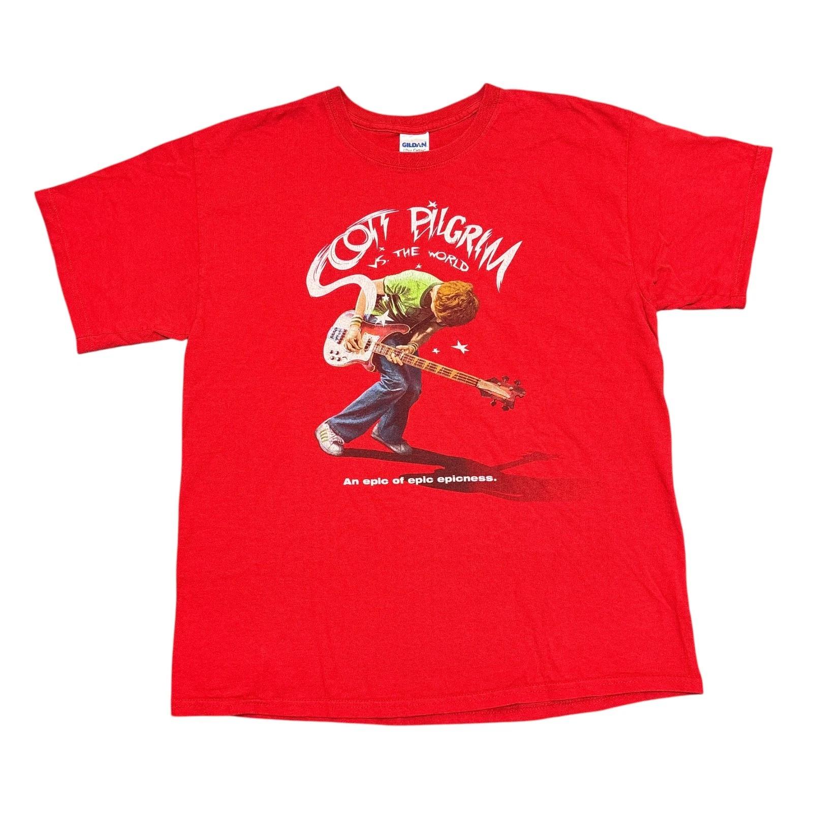 Scott Pilgrim Vs The World Shirt Large Red Vintage Movie Promo Michael Cera Y2K XL