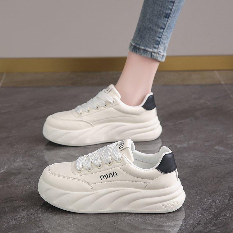 Women's Platform Bread Shoes Platform White Shoes Student Board Shoes Casual Women's Sports Shoes