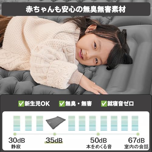 [CellBeat] Förbättrad! Dubbel Luftmadrass för Camping [10 cm Extra Tjock, 300 kg Lastkapacitet, Högt R-värde 4.0] Fotmanövrerad, Punkteringssäker, Anti