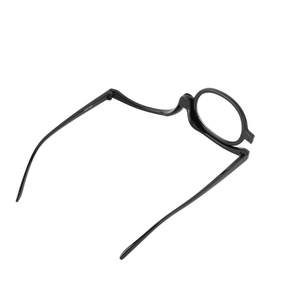 Magnifying Eye Makeup Glasses Women Stylish Flip Down Lens Cosmetic Reading Glasses with Case +2.50