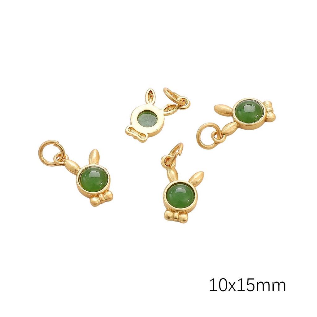 Pozlacené prolamované korálky s kočičím okem a imitací nefritu pro výrobu šperků DIY