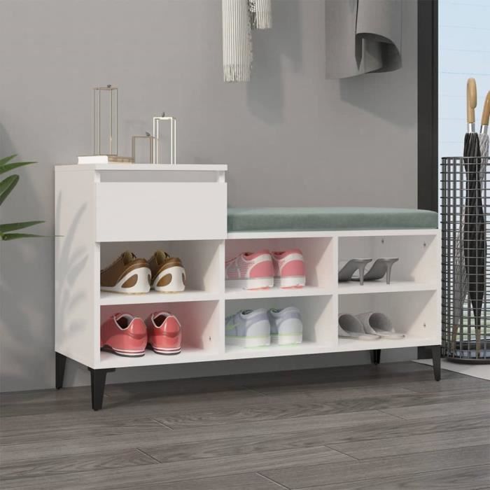 VidaXL Shoe Cabinet White 102x36x60 Cm Engineered Wood 821212