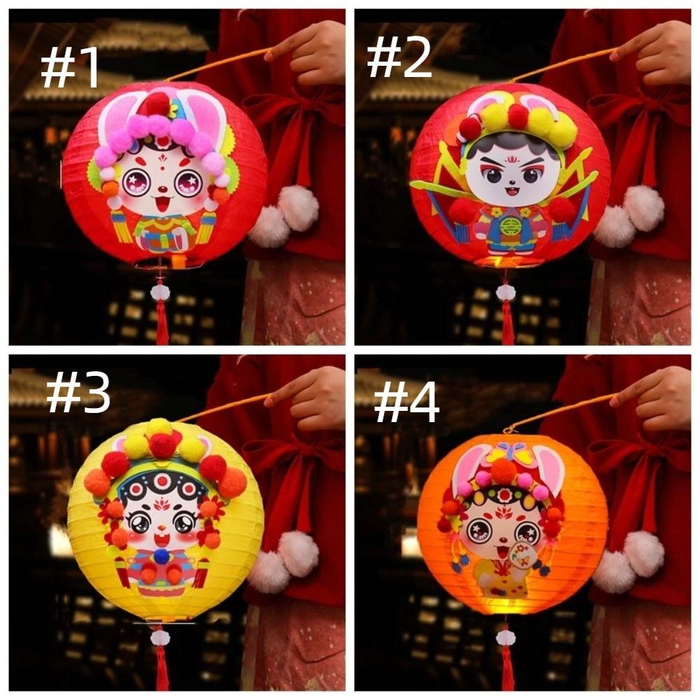 Cute Chinese Rabbit Lantern Traditional LED Lantern Toys Handheld Paper Lantern New Year