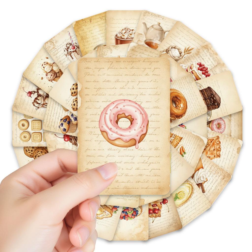 36 Warme Dessert-Lebensmittelkarten-Set Heilende Botschaftskarten Wanddekoration Handkonto-Material Postkarte