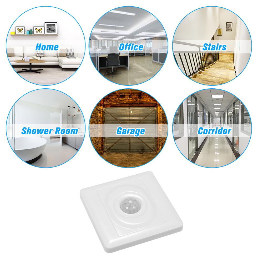 Wall Mounted Automatic IR Infrared Motion Sensor ON OFF Switch Wired PIR Movement Detector Light Switch
