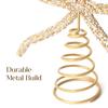 9.8" Rhinestone Bow Tree Topper Gold/Silver Rhinestone Bow Tree Top Ornament for Xmas Holiday