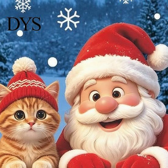 Holiday Glass Decals Christmas Santa Cat Window Sticker, Snowflake Xmas Decal, Waterproof Claus Stickers Self-Adhesive Decor for Balcony Storefront
