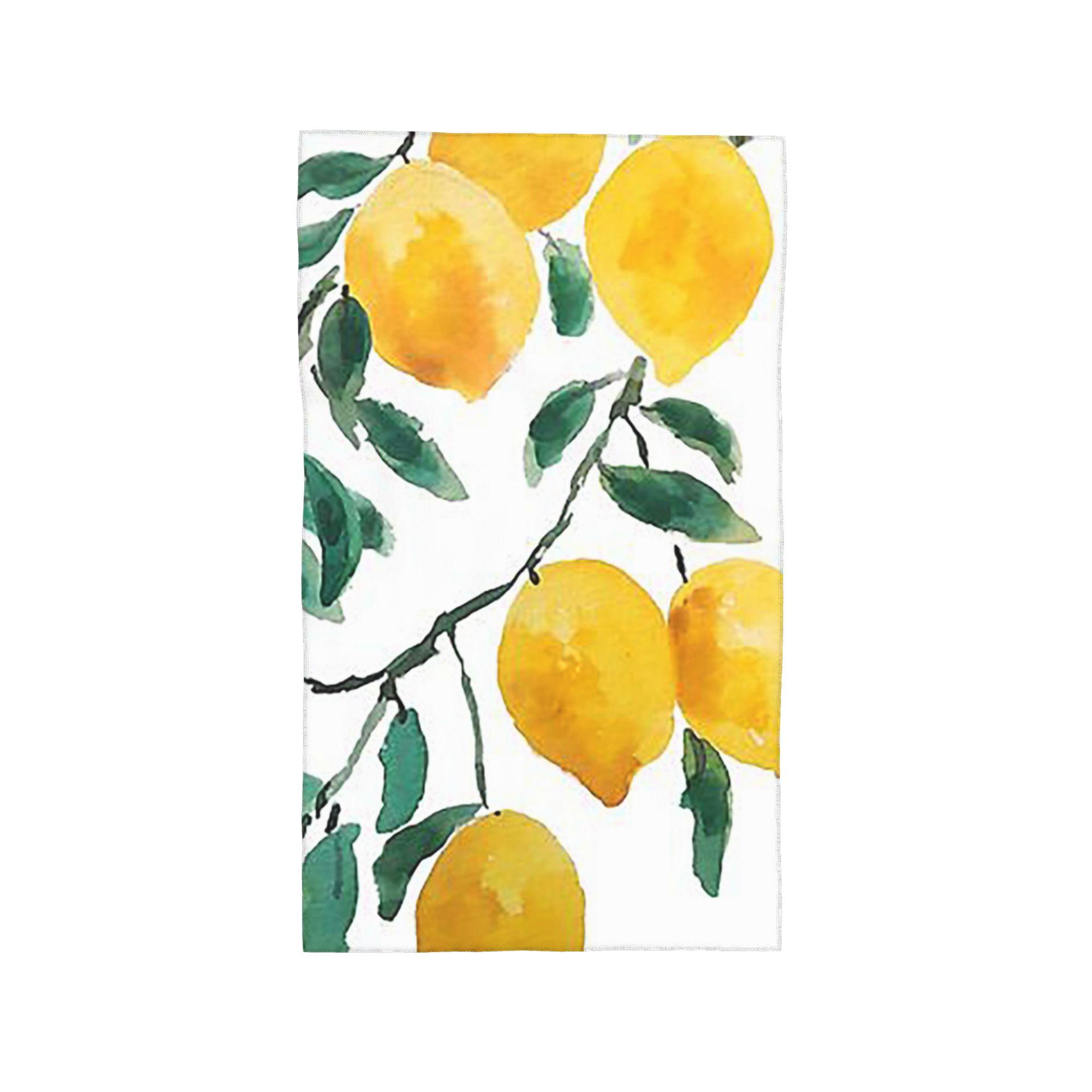 

hand painted yellow lemon watercol Soft Face Towel Quick Dry Pool Bath Cotton Towels Absorbent Quick W40*H60(CM)