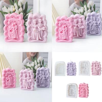 DIY Wedding Celebration Silicone Mold Unique Frame Designs Silicone Scented Candle Making Molds for Wedding Favors
