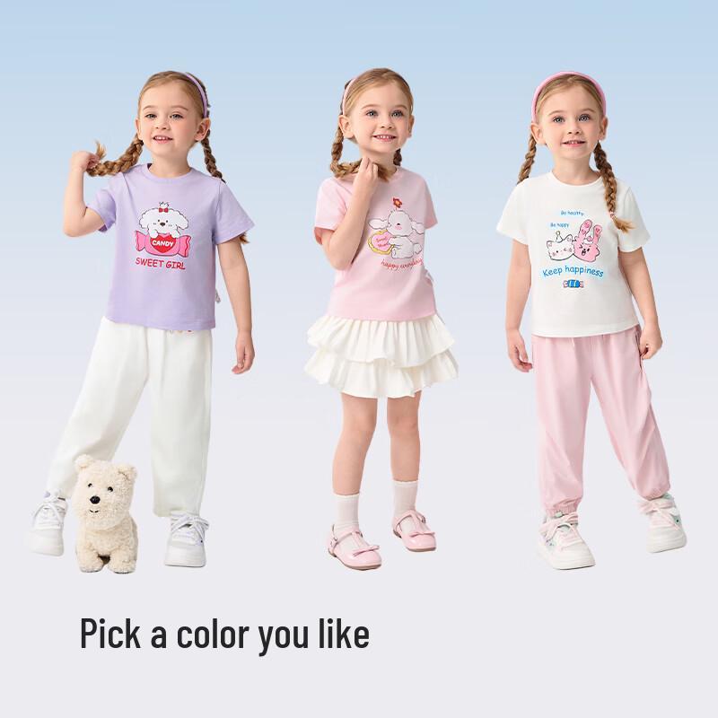 Balabala Girls Short Sleeve Cartoon T-Shirt 150