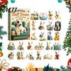 Weihnachtszählkalender für Hundeliebhaber Adventskalender 2026, 24 Tage mit 24 Acryl-Themen-Feiertagsdekorationen Niedliche Ornamente, Sammlerfiguren