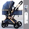 Reversible High Landscape 3-in-1 Baby Stroller with Reclining Seat and Shock Absorption