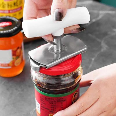 Abridor de Latas de Cozinha Ajustável Aço Inoxidável Antiderrapante Multifuncional Manual Gadget Abridor de Tampas de Potes Garrafas Gadgets Domésticos