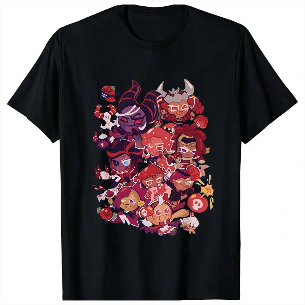 cookie run characters T Shirts Unisexs Cotton Fun TShirt O Neck Tees Short Sleeve Tops Graphic Printed