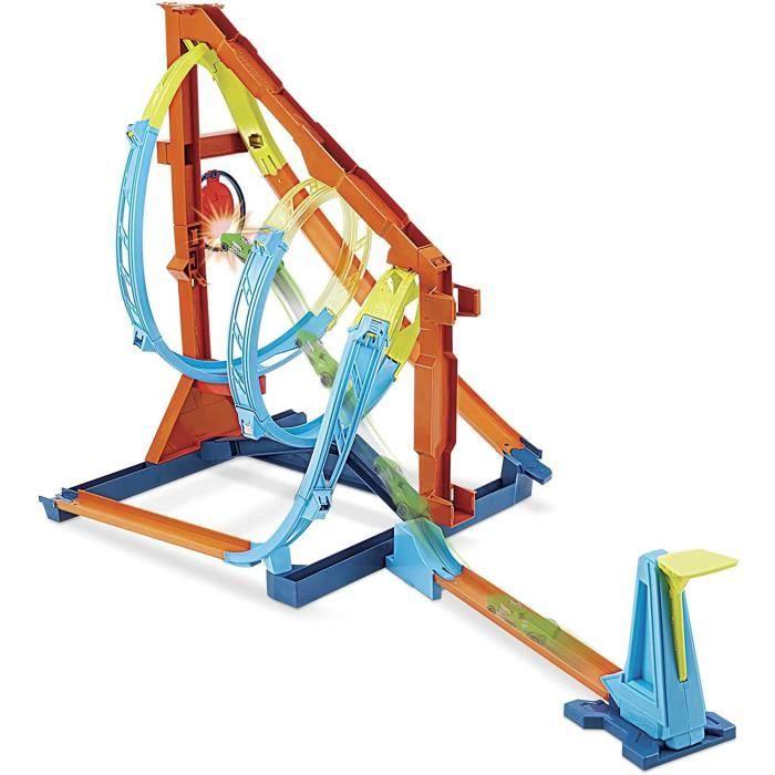 Track Builder Unlimited Coffret Spirale Infernale, Piste Avec Loopings Et Cible, 1 Voiture Incluse, Jouet Pour Enfant [143]