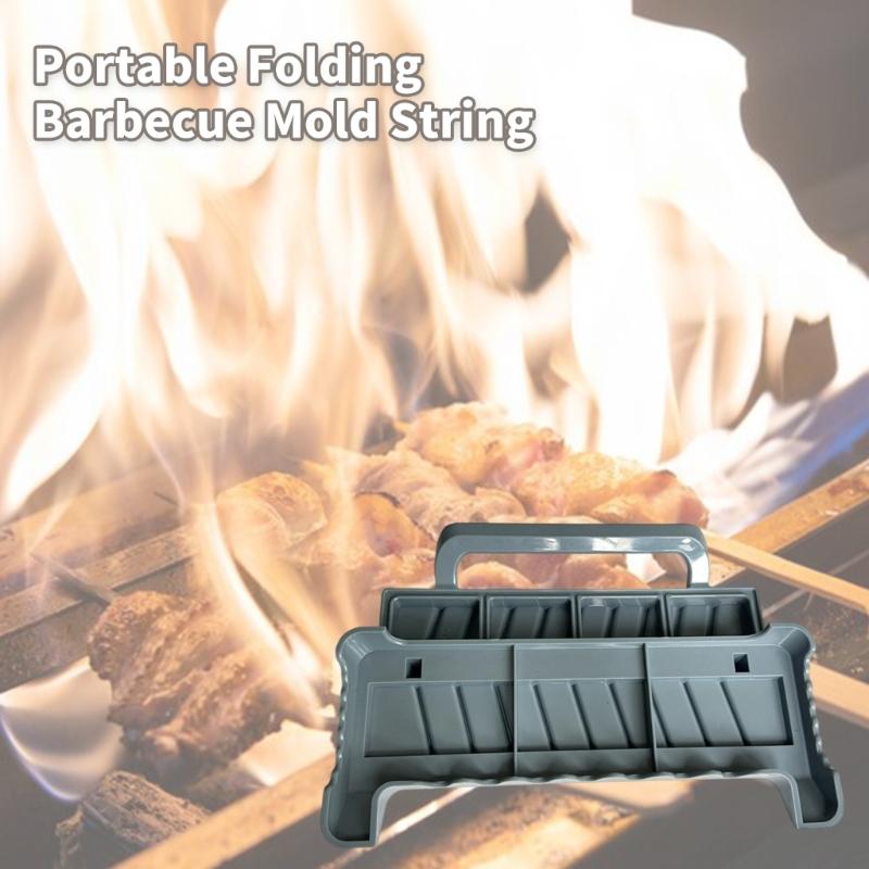 Kunststoff Kebab Maker Form Outdoor Tragbarer Faltbarer Grillspieß Maker Barbecue Fleischspieß Gerät für den Heimgebrauch