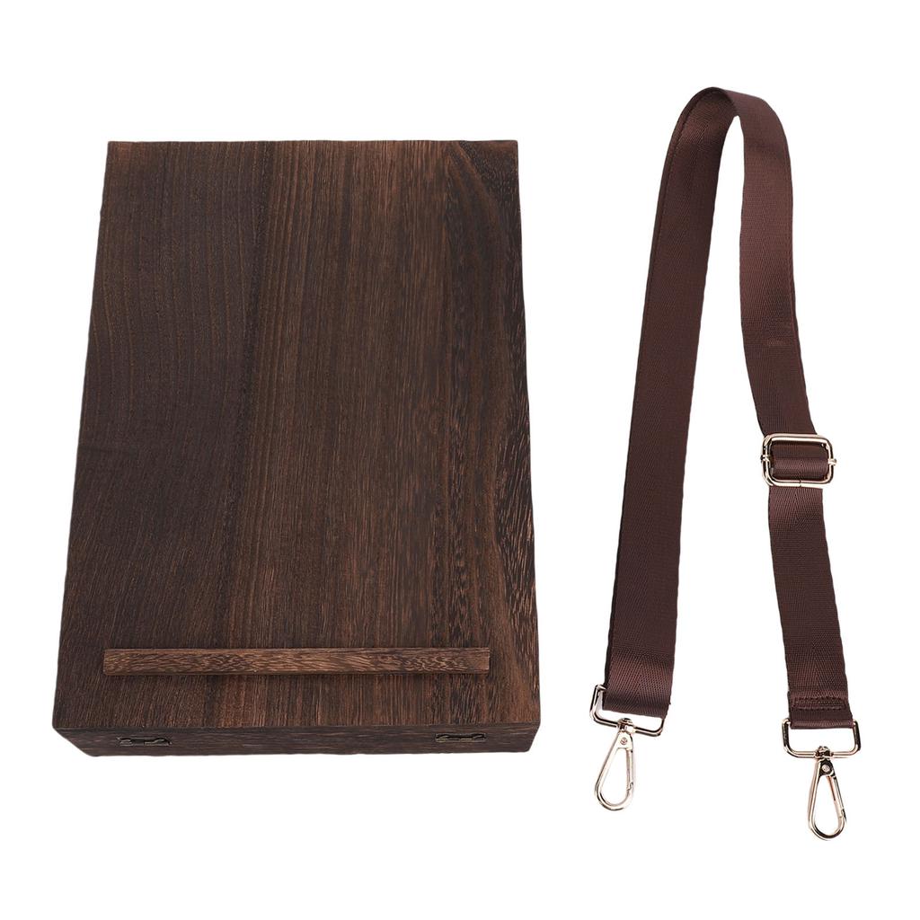 Writers Messenger Wood Box Multifunctional Wooden Handmade Postman Bag Portable Artist Tool Bag Painting Brush Tool