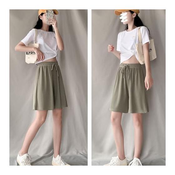 Shorts, Sports, Summer, Women's, Half Pants, Half Length, With Pockets, Casual, Soft, Breathable, Sweat Absorbent, Quick Drying, Yoga, Running