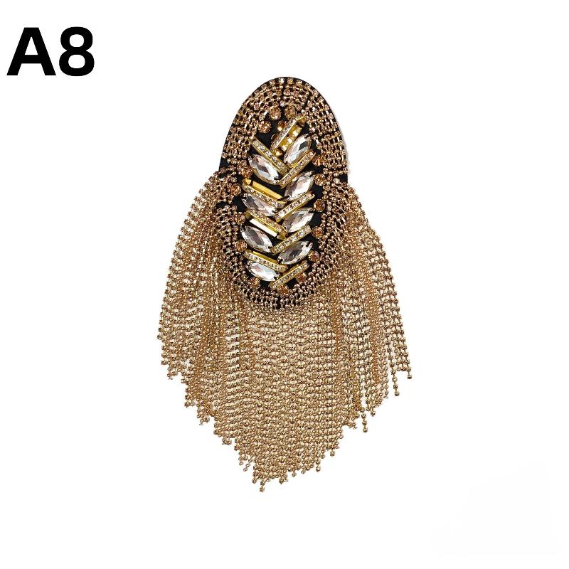 

1pcs Fashion Handmade Shoulder Jewelry Tassel Rhinestones Epaulettes Clothing Accessories Brooch Epaulet Shoulder Brooches Gift