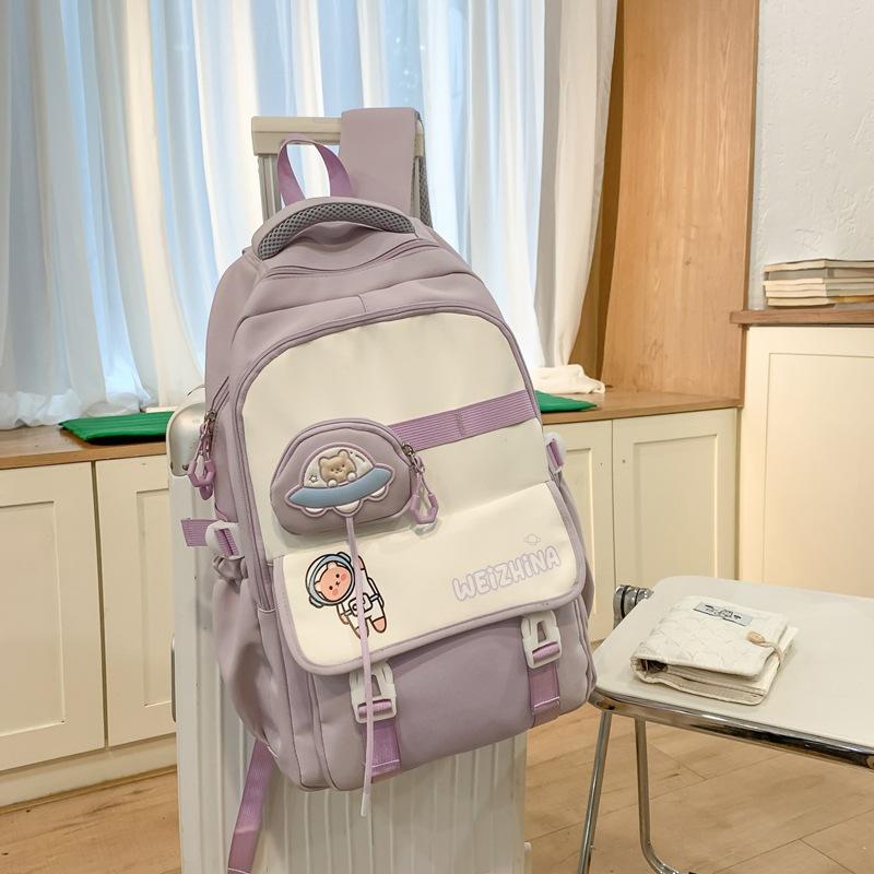 Schoolbag1011 New Schoolbag for Women Ins Niche Middle and High School Students for Women, Large Capacity, High Value, Burden Reduction Spine Backpack