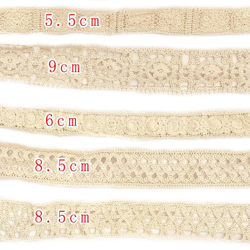Coarse Cotton Thread Embroidery Hollow Lace Lace Apricot Embroidery Clothing Skirt Accessories Cotton Edge Diy Accessories