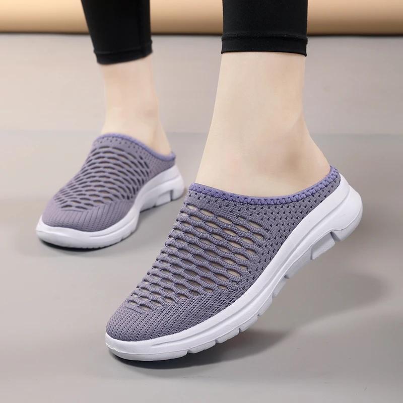 Mesh Women Flats Footwear Platform Sneakers Slip-On Orthopedic Flat Shoes Cushion Sandals Walking Slippers Female Slides
