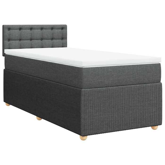Maison Exclusive - Sommier à lattes de lit avec matelas Gris foncé 80x200 cm Tissu