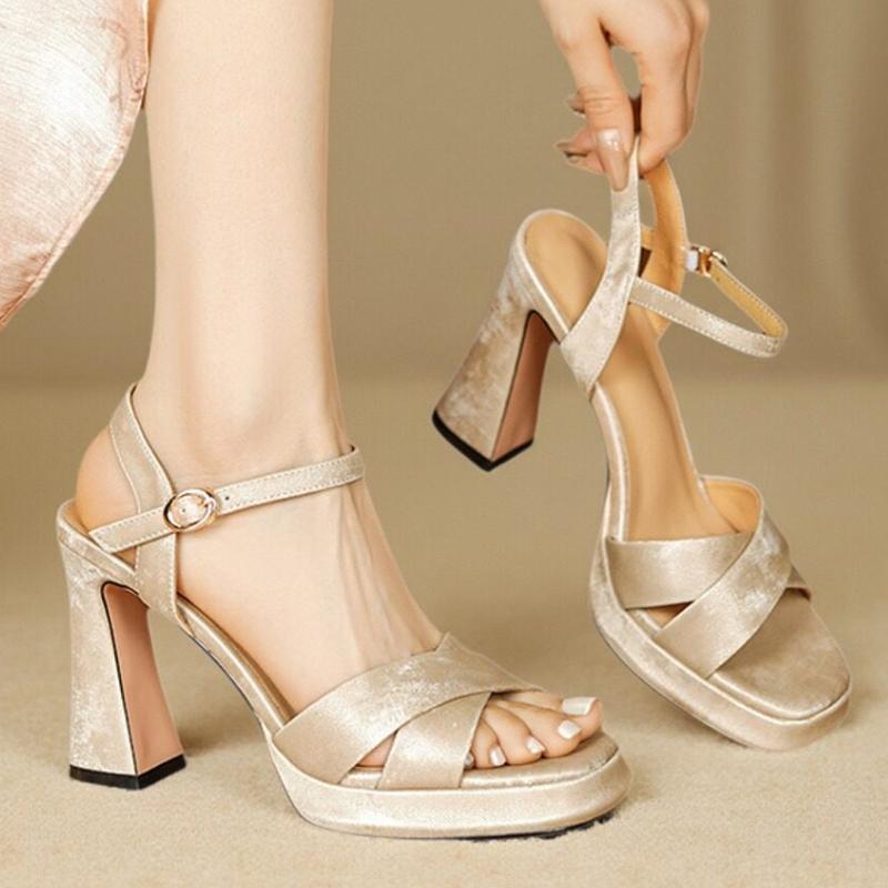 

Fashion Super-high Heels Women Sandals Square Toe Shoes 2025 Summer Trend Fashion Chunky Pumps Elegant Shallow Buckle Chaussures Femme 39