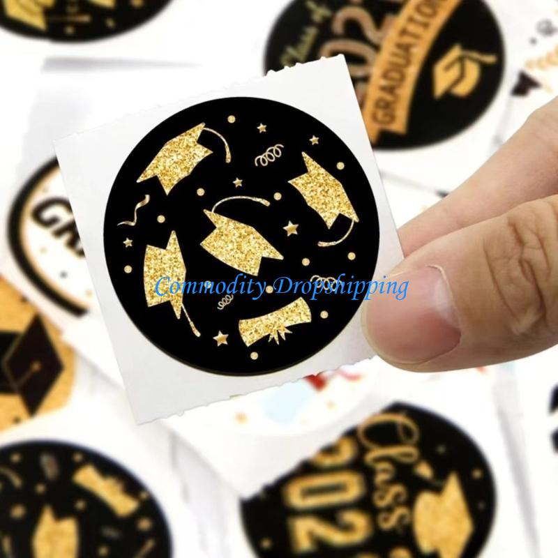 Y5JC 500Count Class Of 2025 Graduation Themed Sticker 1.5Inch Adhesive Label For Seal Envelope Card Packaging Decoration