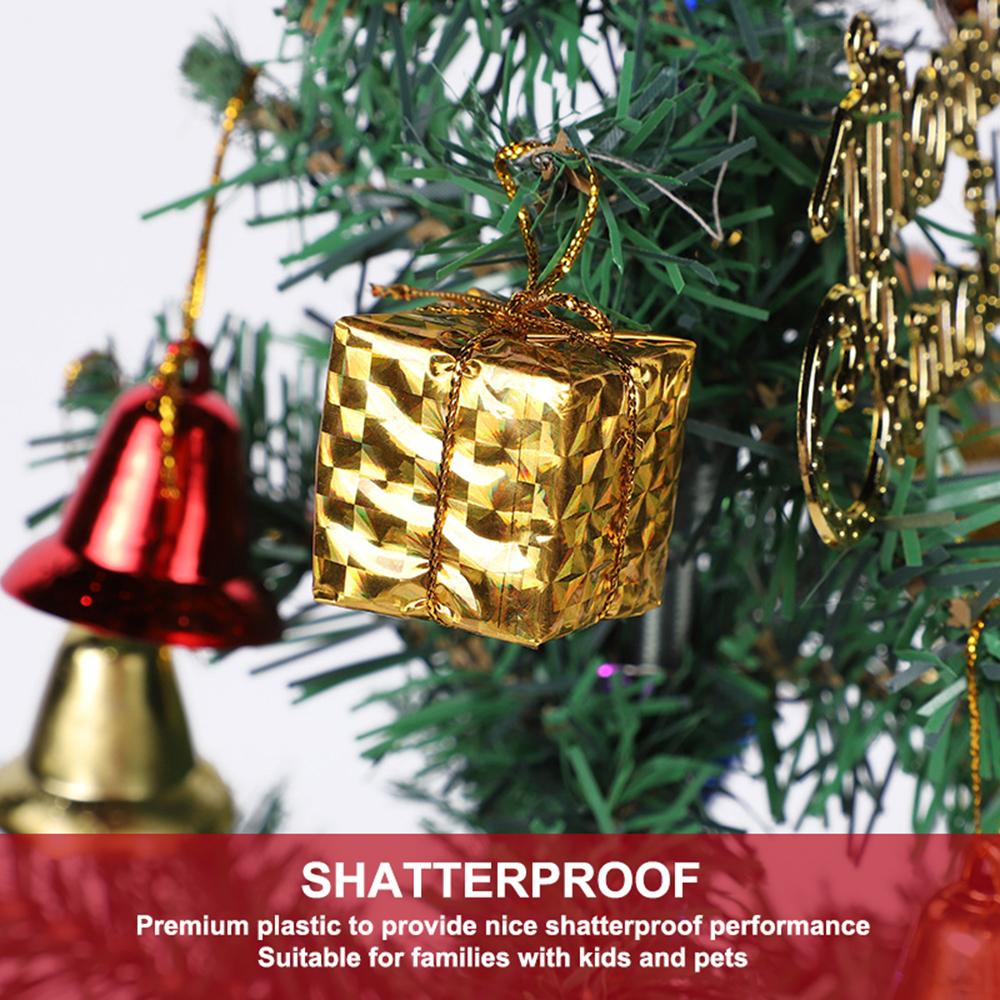 28Pieces DIY Christmas Ornaments Accessories Colorful Assorted Shatterproof Christmas Tree Decorations Set with Hanging Rope Festival PartyPendant