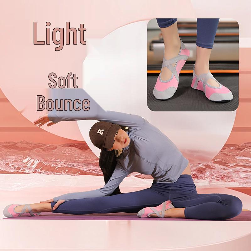 Sapatos Antiderrapantes Femininos para Yoga e Pilates Indoor - Sapatos Esportivos de Ballet e Pular Corda com Solado Macio