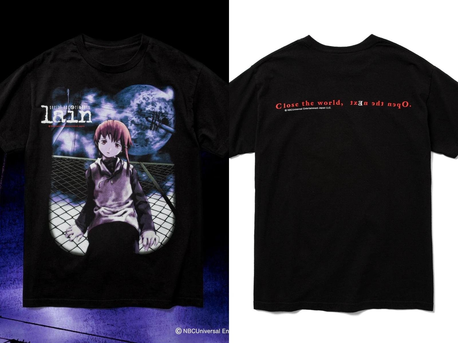 

Classic Anime Serial Experiments Lain Print T-shirts Summer Men Oversized Y2k Casual Cotton T-shirts Street Hip Hop Male Clothes 4XL
