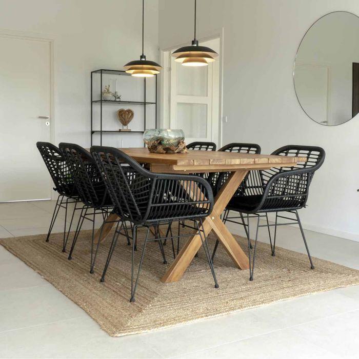 Armchairs - HOUSE NORDIC - TRIESTE - Black Polyrattan - 4 People - Outdoor Use