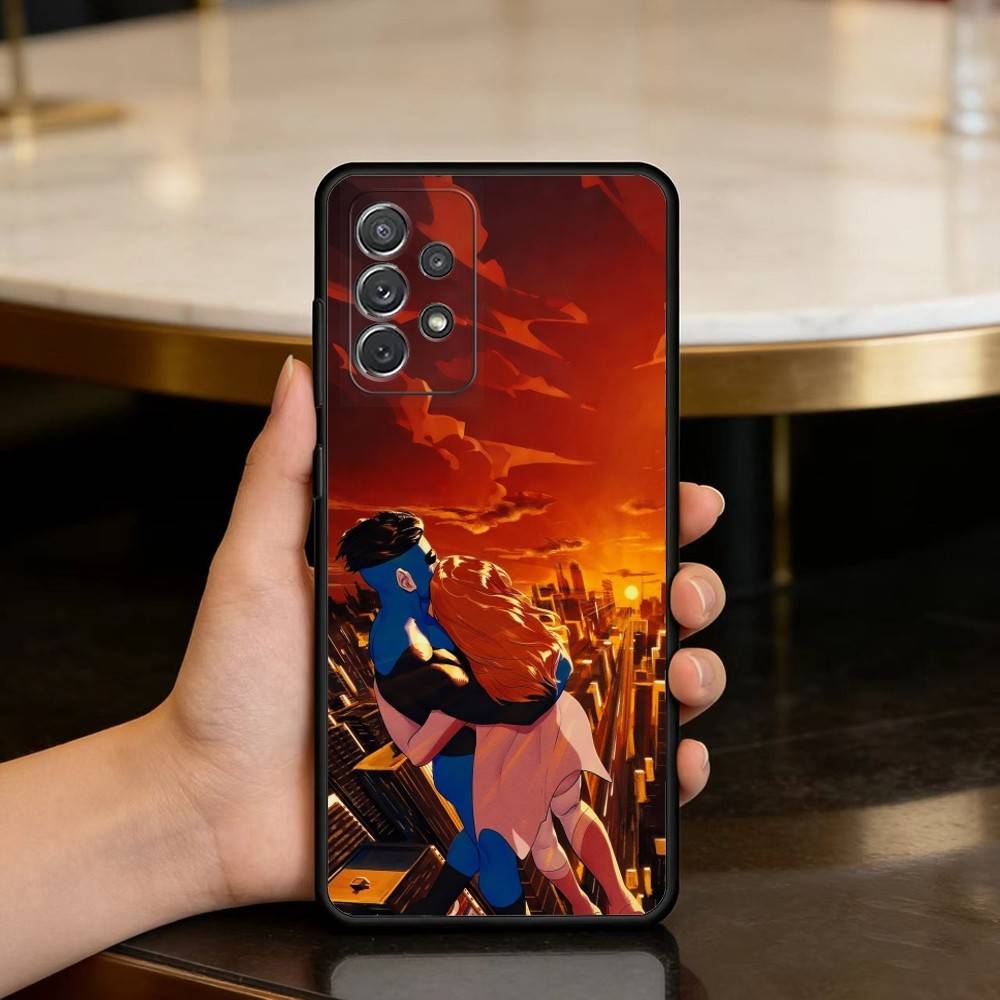 Cool I-Invincible Art Soft Silicone Black Cover Phone Case For Samsung Galaxy A73,A72,A71,A70,A53,A52,A51