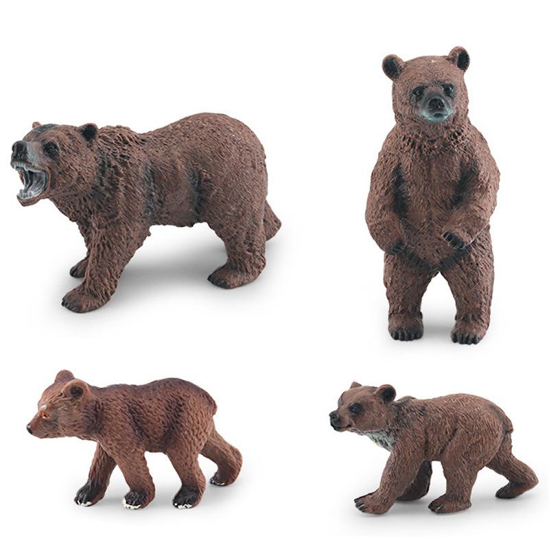 Simulated Forest Animal Brown Bear Model Toy Children'S Cognition Grizzly Bear Horse Bear Sand Table Decoration Static Desktop