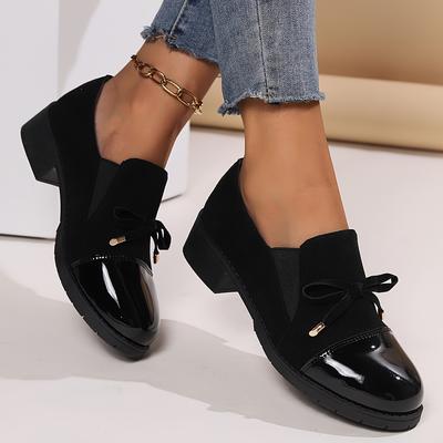 Damen Plateau-High Heels, Damen-Flats, Lässige Schleifen-High Heels Schuhe Dehnbar Plüsch Atmungsaktiv Damen Schuhe