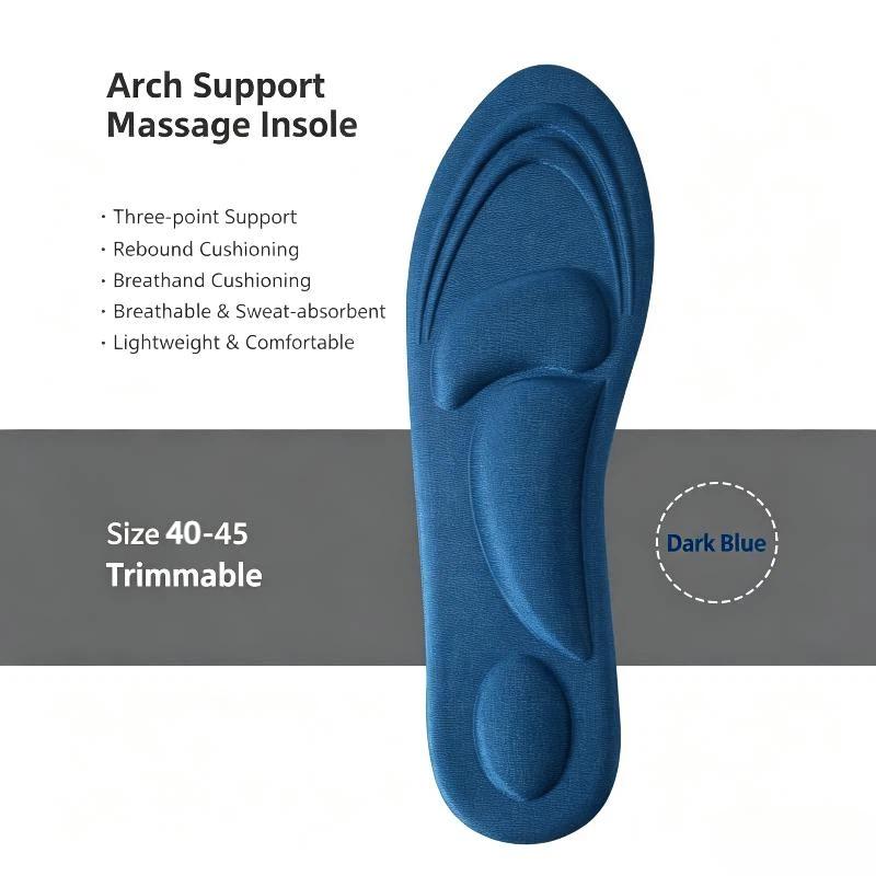 4D Memory Foam Orthopedic Insoles Foot Care Arch Support Pads for Women Men Flat Feet Daily Walking Standing Jobs