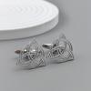 Silver Round Celtic Knot Hollow Gold-plated Cufflinks, French Shirt Cuff Accessories In Black, Matching with Men's Suits