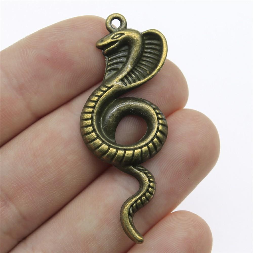 20pcs Animal Snake Charms Cobra Pendant For Jewelry Making DIY Crafts Making Findings Handmade Tibetan Jewelry