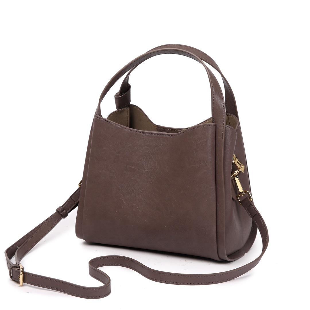 

Нишевая дизайнерская ретро сумка-корзина из овощевой кожи шард, сумка на одно плечо, корейская версия, универсальная практичная сумка через плечо 23*14*20CM