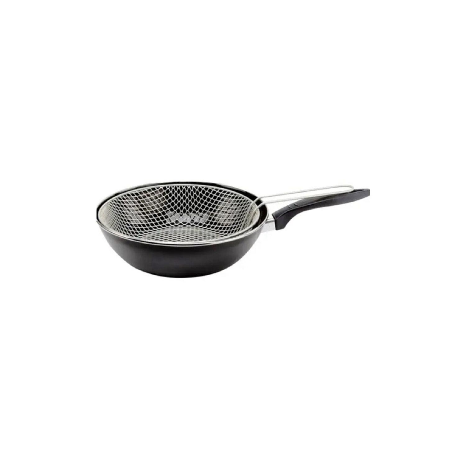 

Enamel 26cm Chips Frying Frytoz Wok Pan чорний