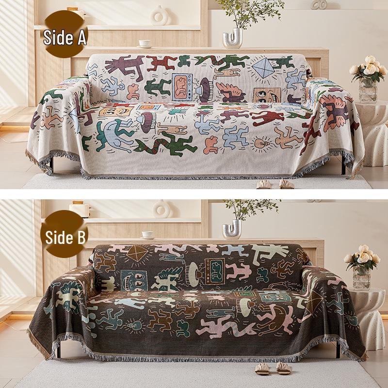 All-Season Universal Knitted Sofa Cover for Single or Three-Person Sofa