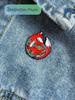 Enamel Fox Lapel Pin with Floral Pattern Decorative Metal Badge for Jackets Backpacks and Hats Accessory