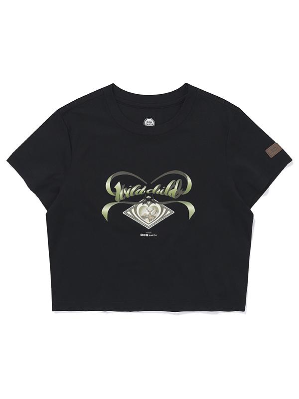BBC EARTH W Ribbon Short Sleeve Round_Black