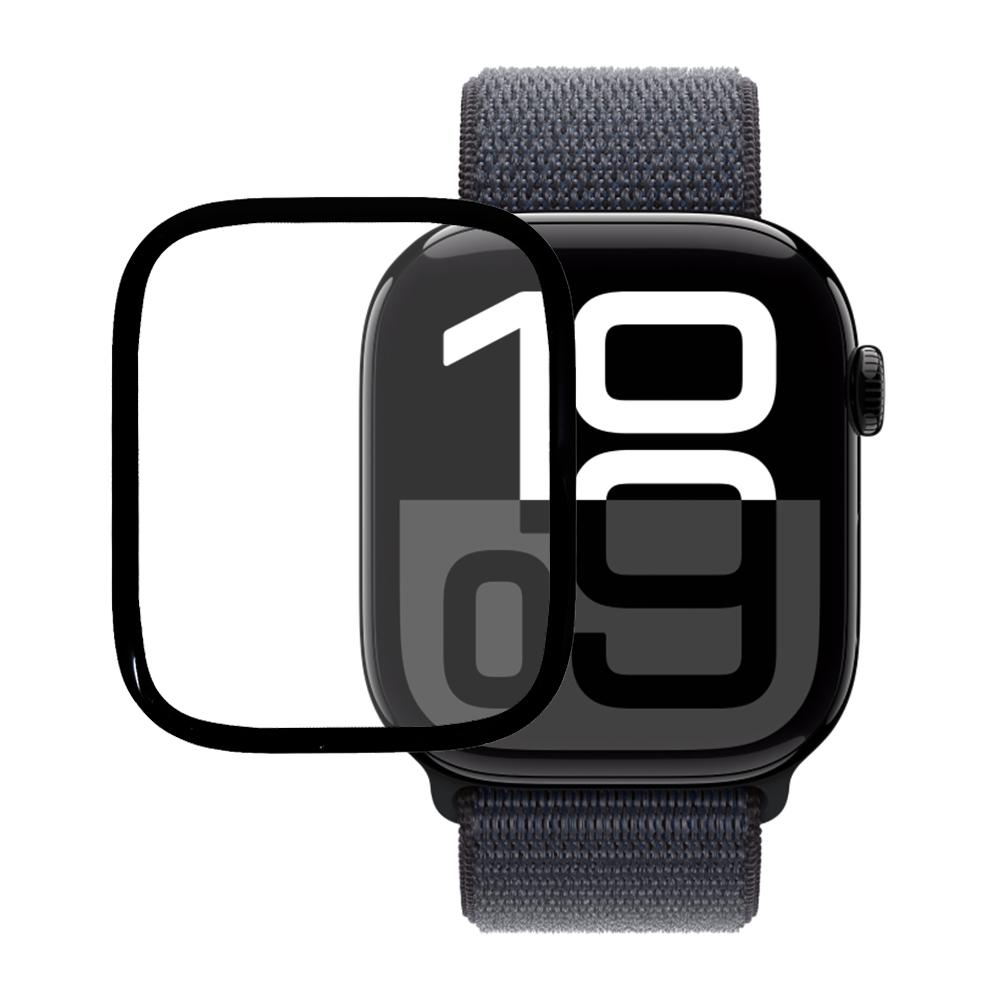 

For Apple Watch Series 11 46mm/10 46mm Full Screen Protector Black Edge Soft PMMA Smartwatch Screen Film A