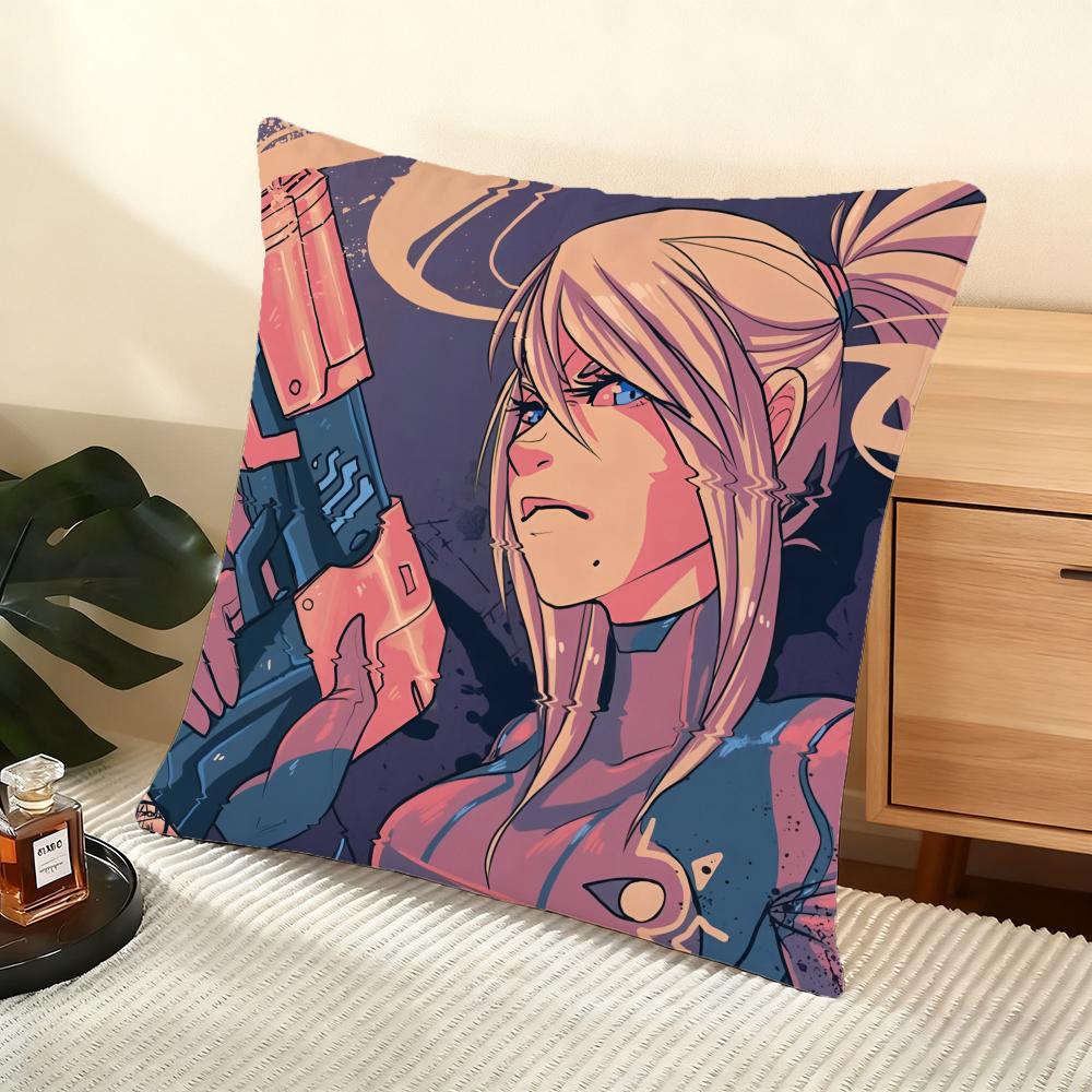 M-Metroids Cushion Cover Soft Short Plush Pillow Cover Smooth Cozy Texture Aesthetic Cushion Case Home Decor
